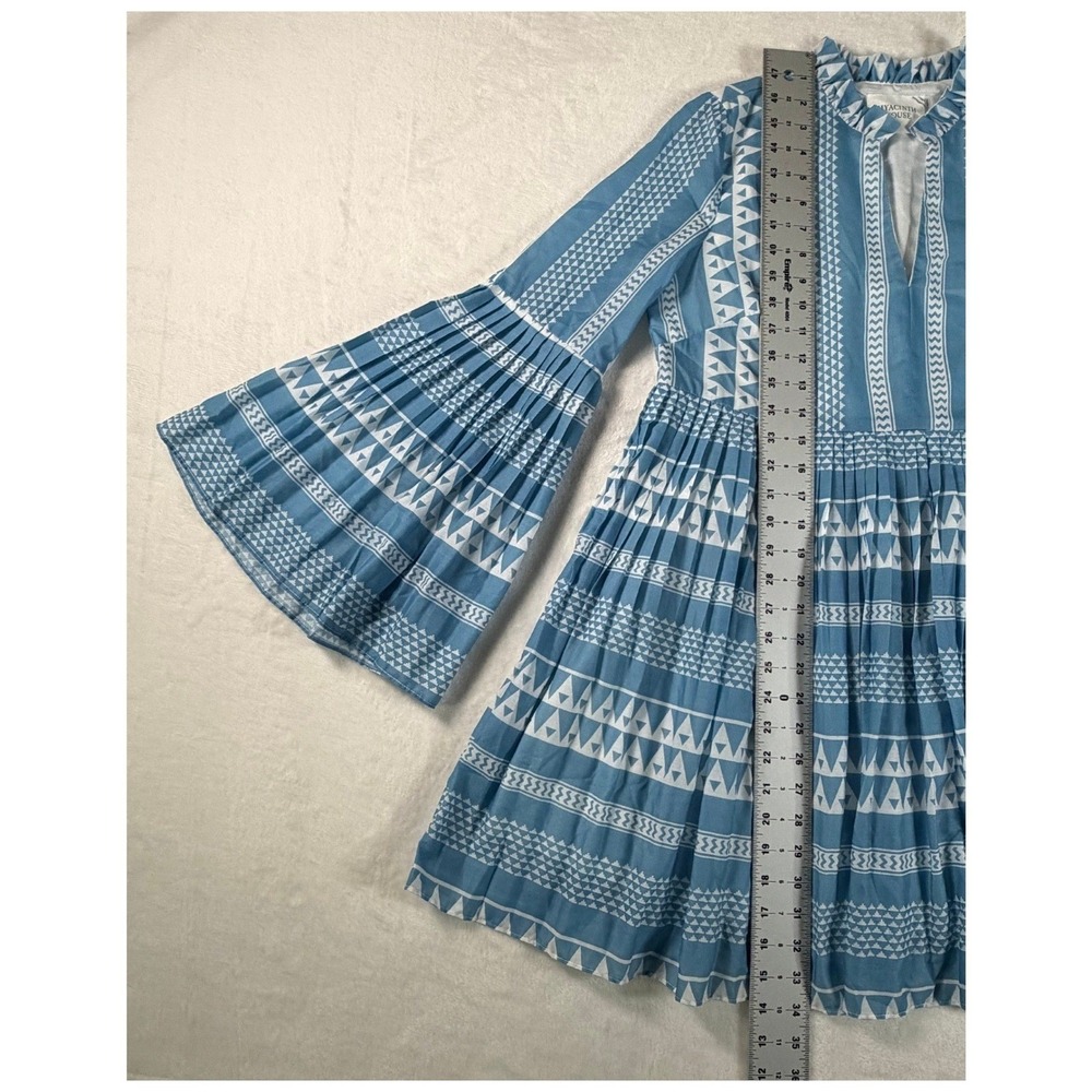 Tuckernuck Hyacinth House Blaine Mini Dress Size S Blue White Boho Flowy Chic - Picture 5 of 8